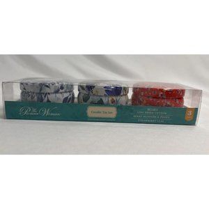 Pioneer Woman Candle Set 3-Piece Tin Collection Floral Print
